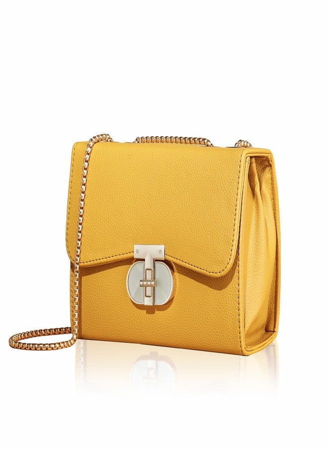 فارجو حقيبة كتف نسائية من الجلد الصناعي من فارجو (أصفر) - Image 1